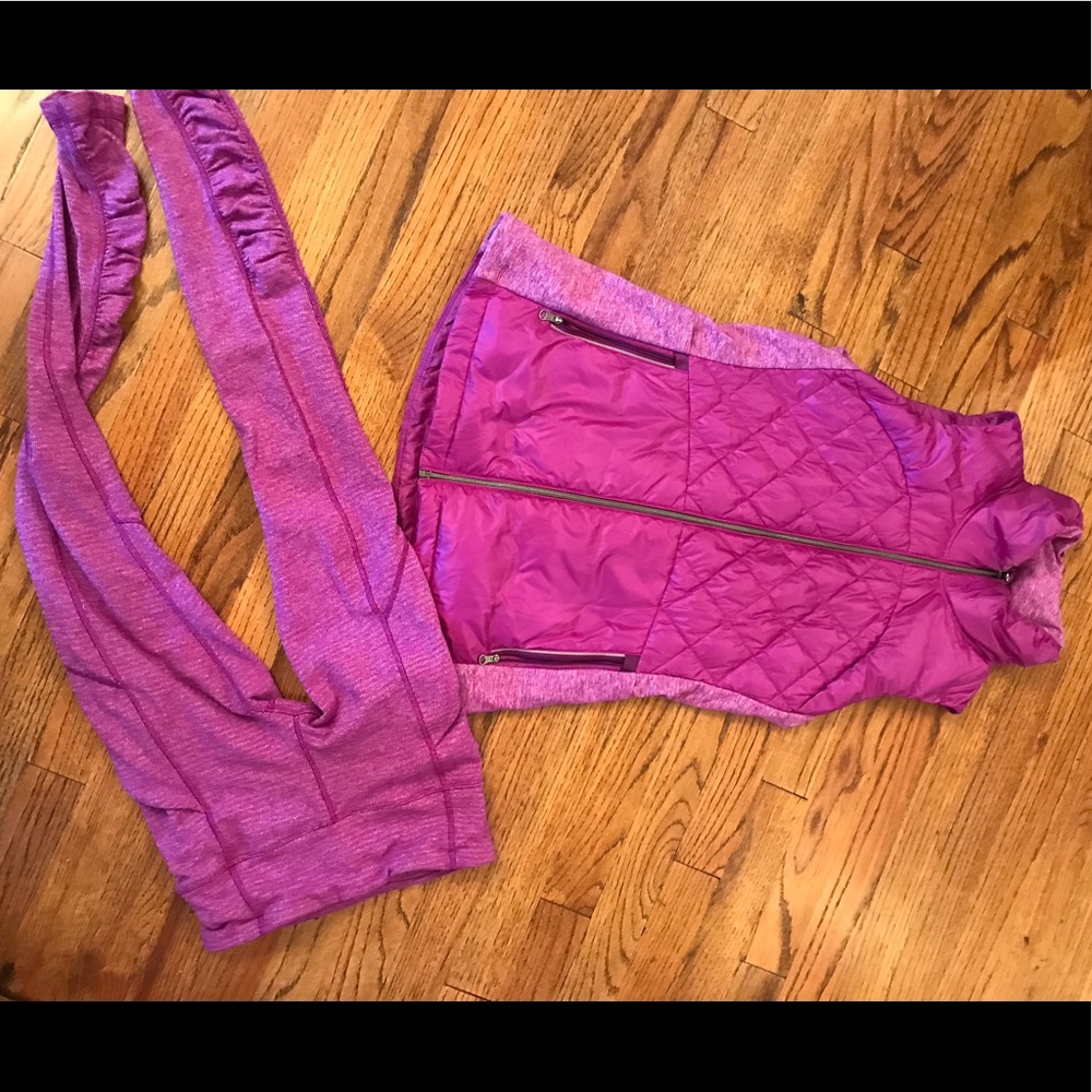 NWOT Athleta Purple Medium Vest & Small Leggings